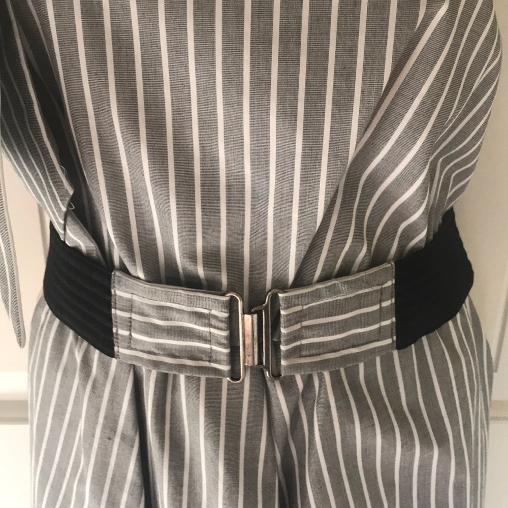 Bcbgeneration Gray Striped Asymmetrical Dress - image 4